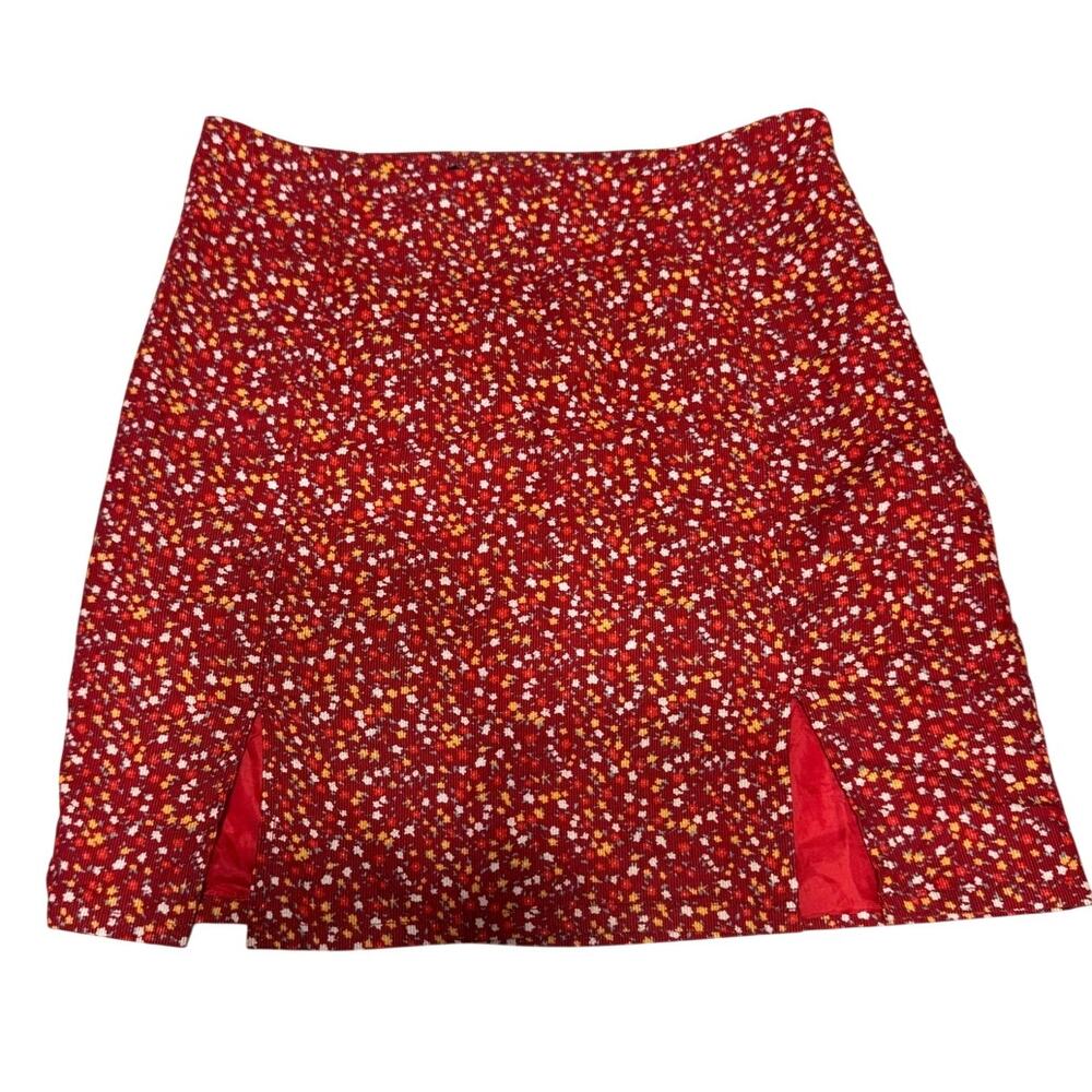 Daisy Street Skirt, Red Floral, Size XS